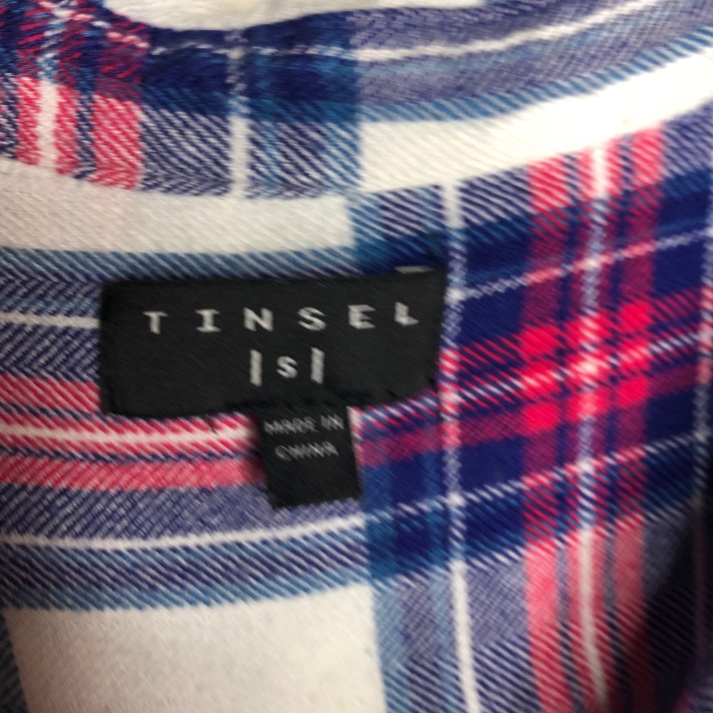 🤩*LIKE NEW* Tinsel Button-Up Flannel Top - Picture 6 of 8